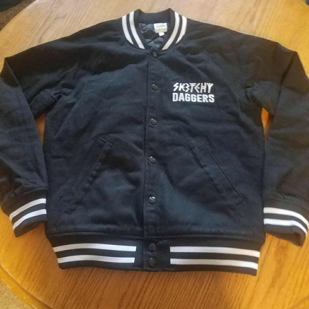 Black varsity jacket